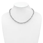 14K White Gold Polished Fancy Link Necklace