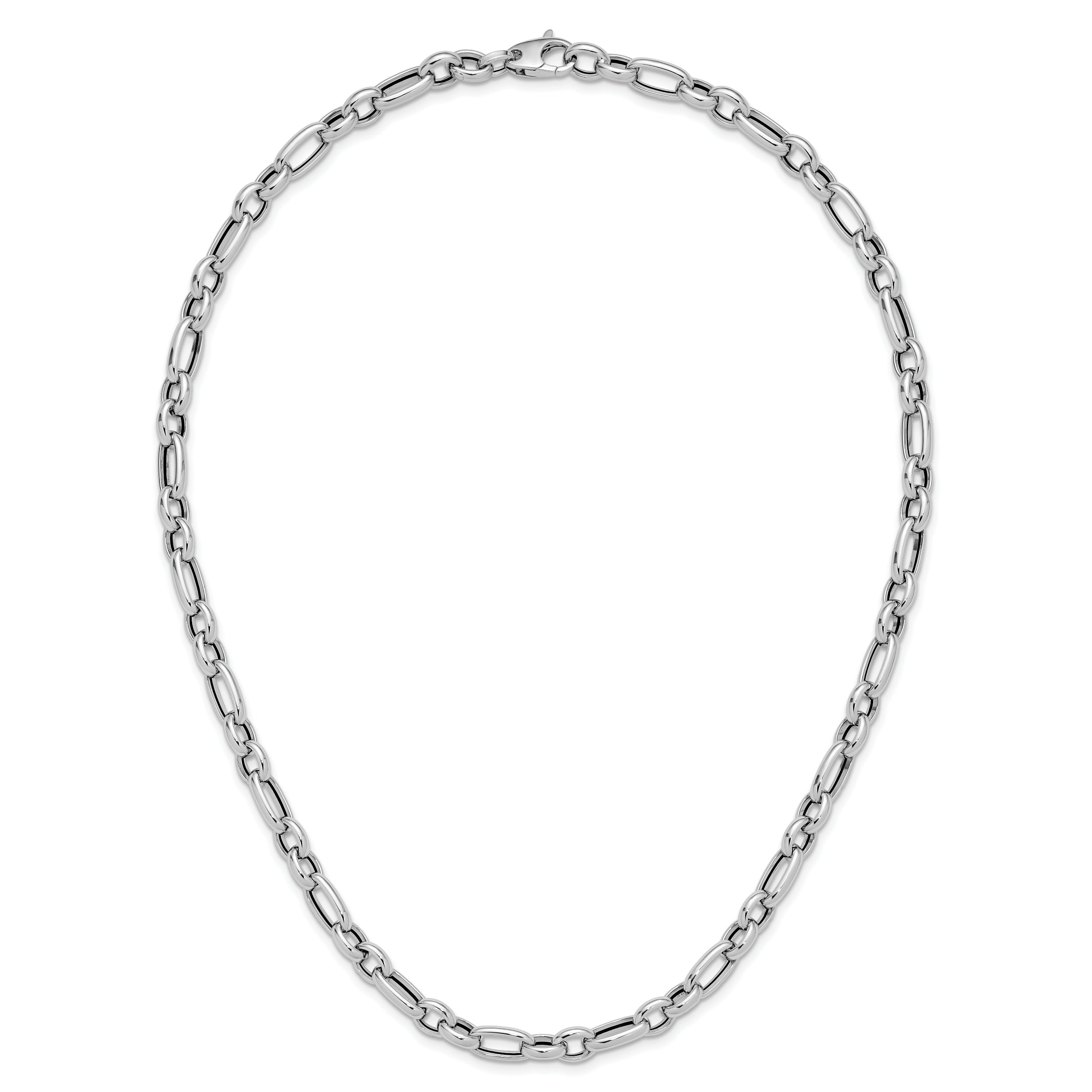 14K White Gold Polished Fancy Link Necklace