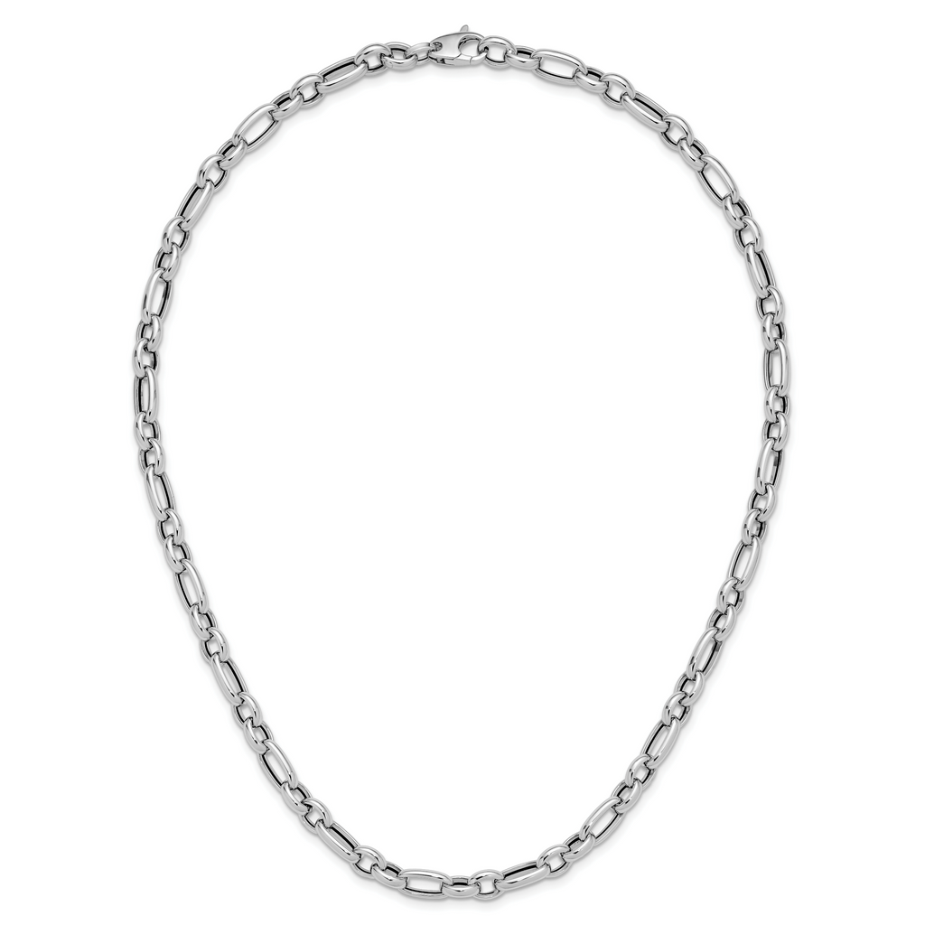 14K White Gold Polished Fancy Link Necklace