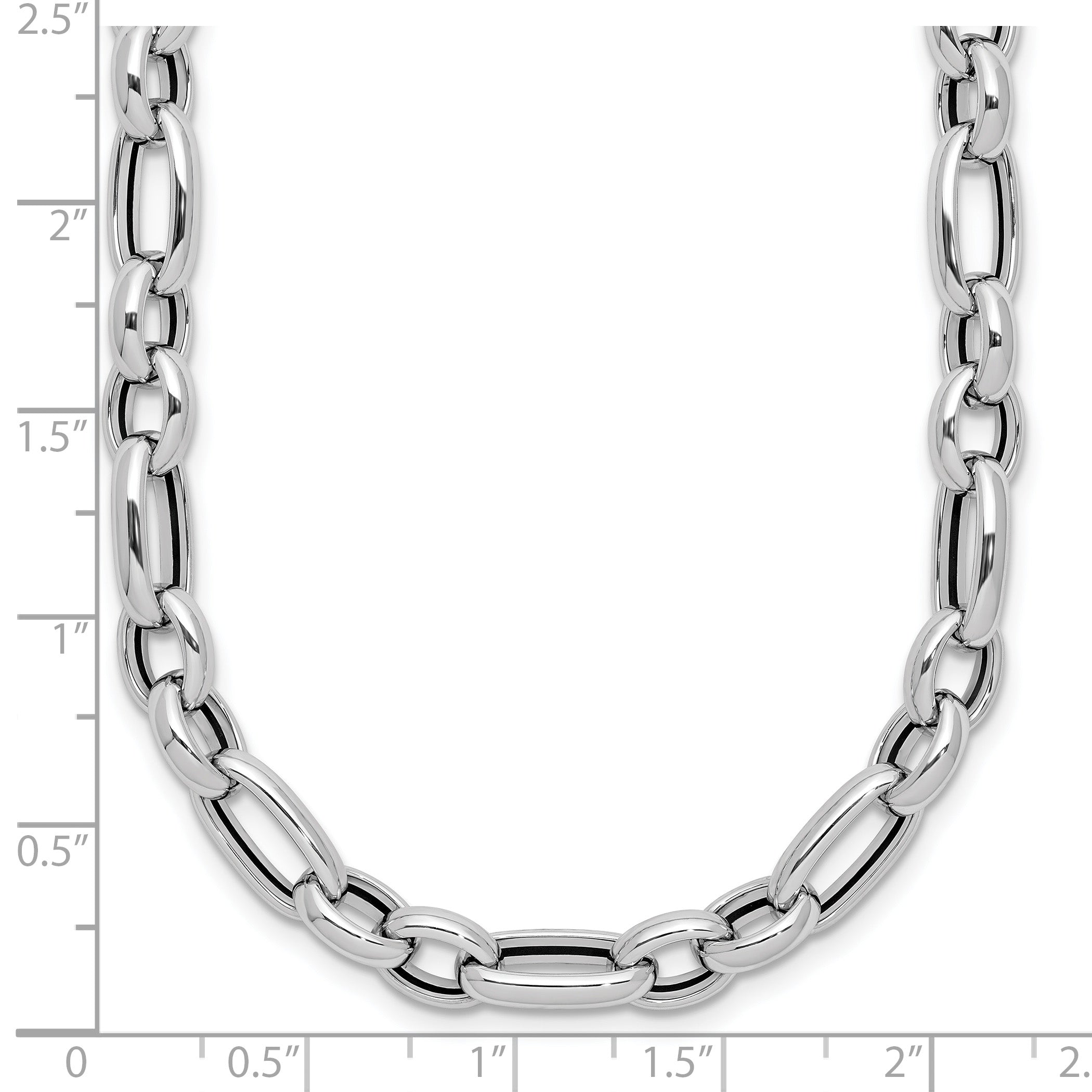 14K White Gold Polished Fancy Link Necklace