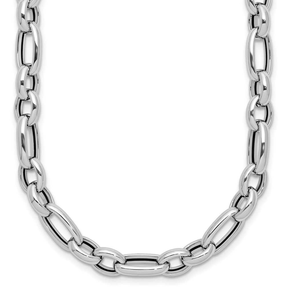 14K White Gold Polished Fancy Link Necklace