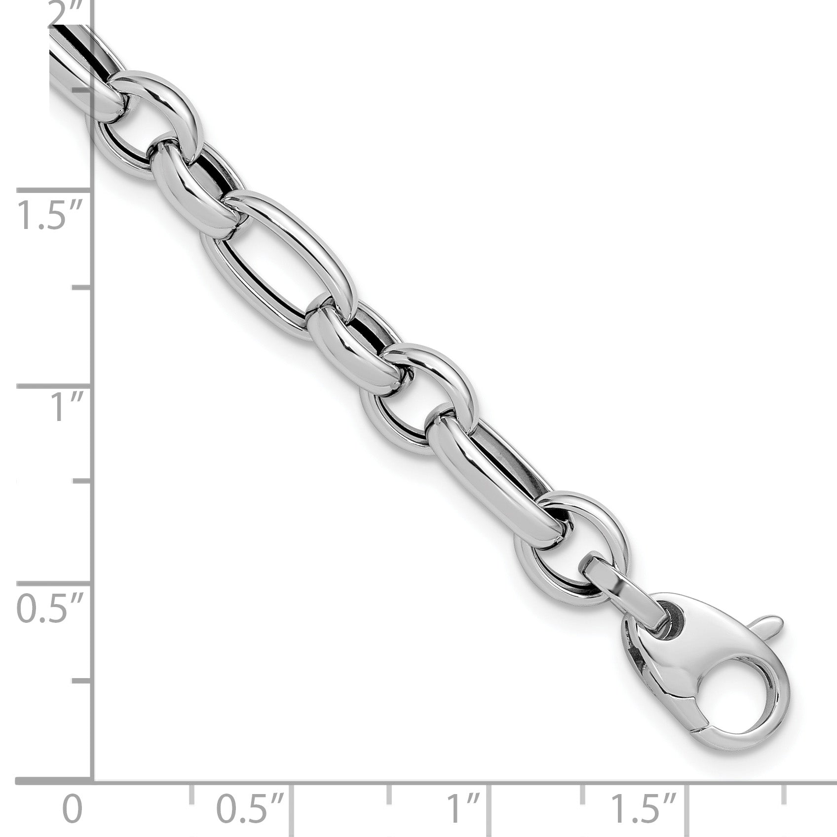 14K White Gold Polished Fancy Link Bracelet