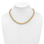14K Polished and Twisted Fancy Link Necklace