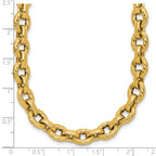 14K Polished and Twisted Fancy Link Necklace