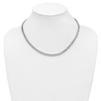 Fancy Curb Chain Necklace in 14K White Gold, 5mm, 18.2 Inch - Sophia Jewelers