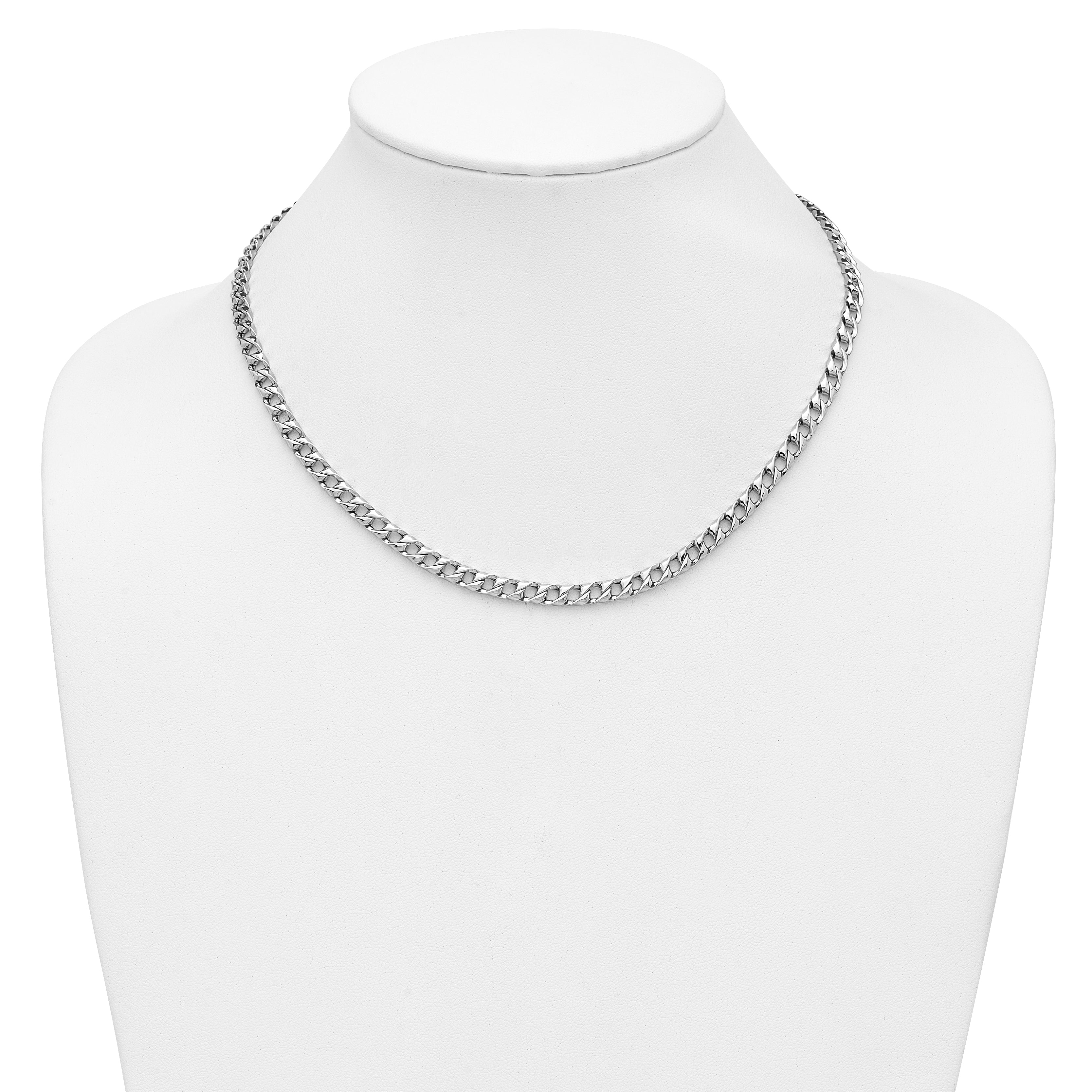 14K White Gold Polished Fancy  Link Necklace