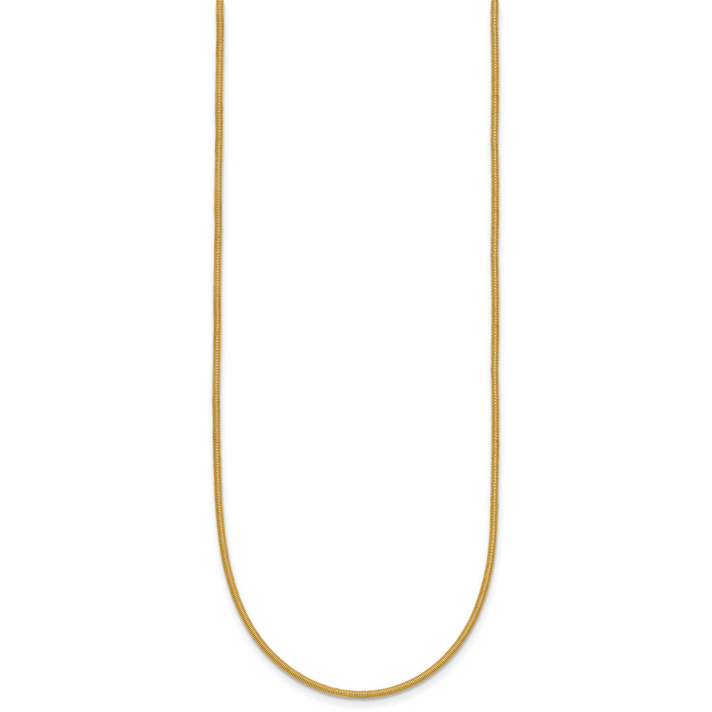 14K 1.2mm Round Satin Omega Wire Necklace