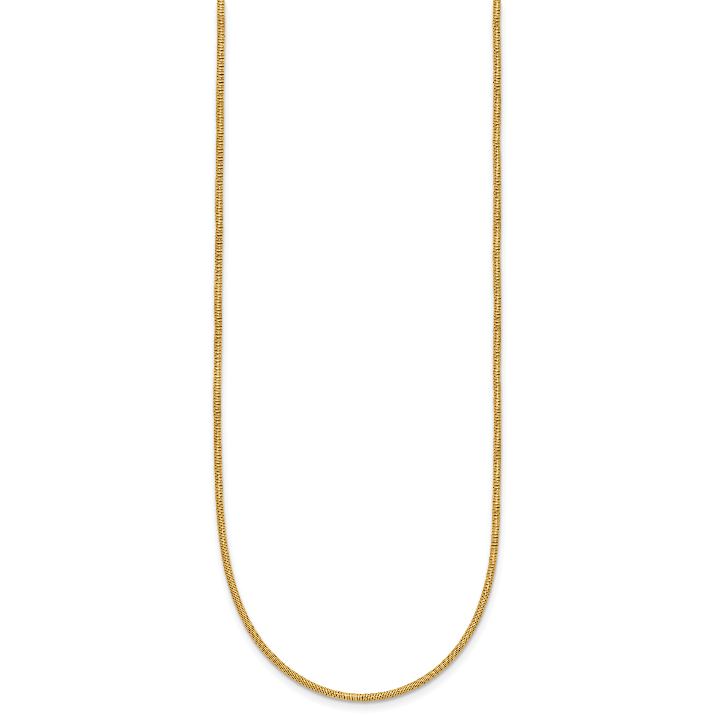 14K 1.2mm Round Satin Omega Wire Necklace