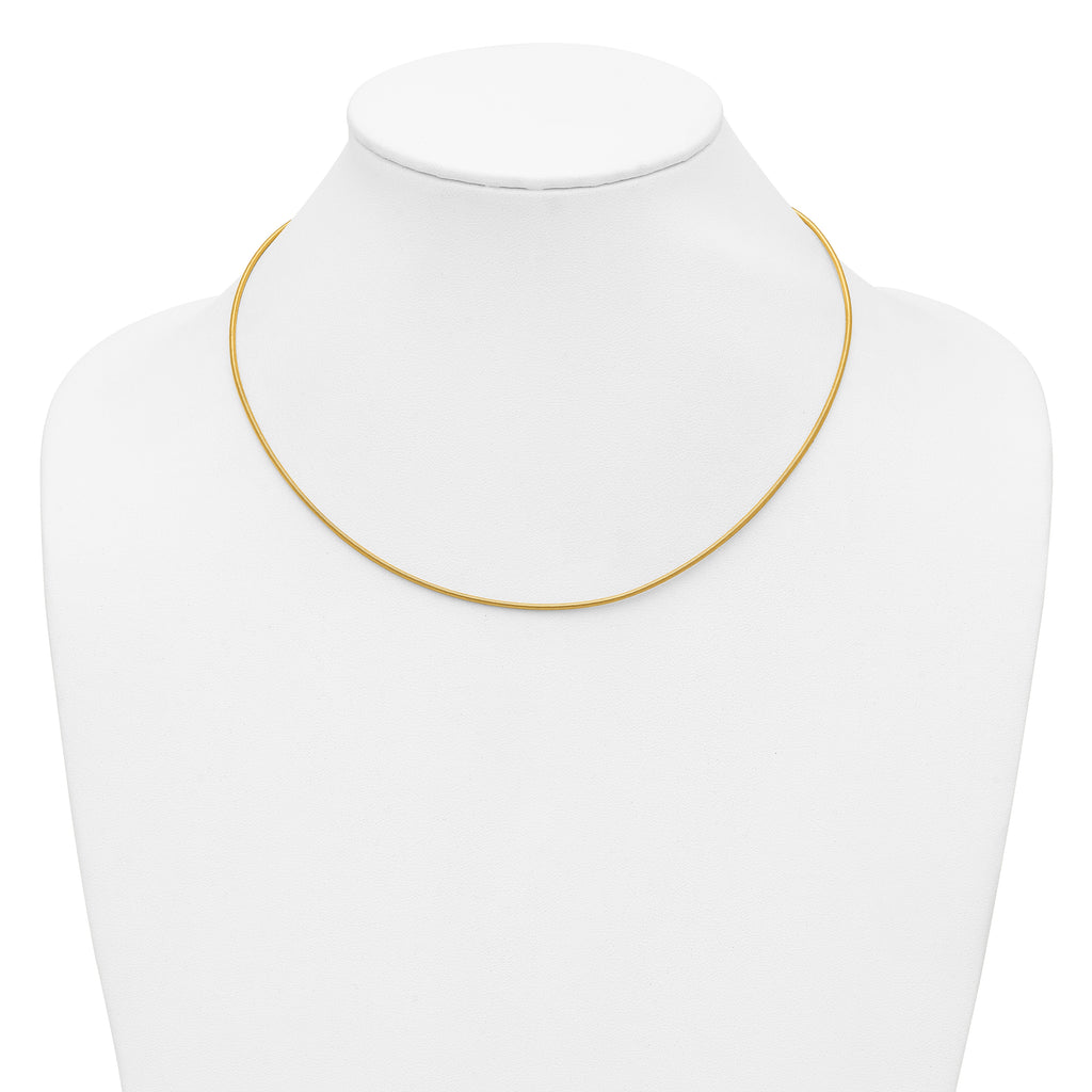 14K 1.2mm Round Satin Omega Wire Necklace