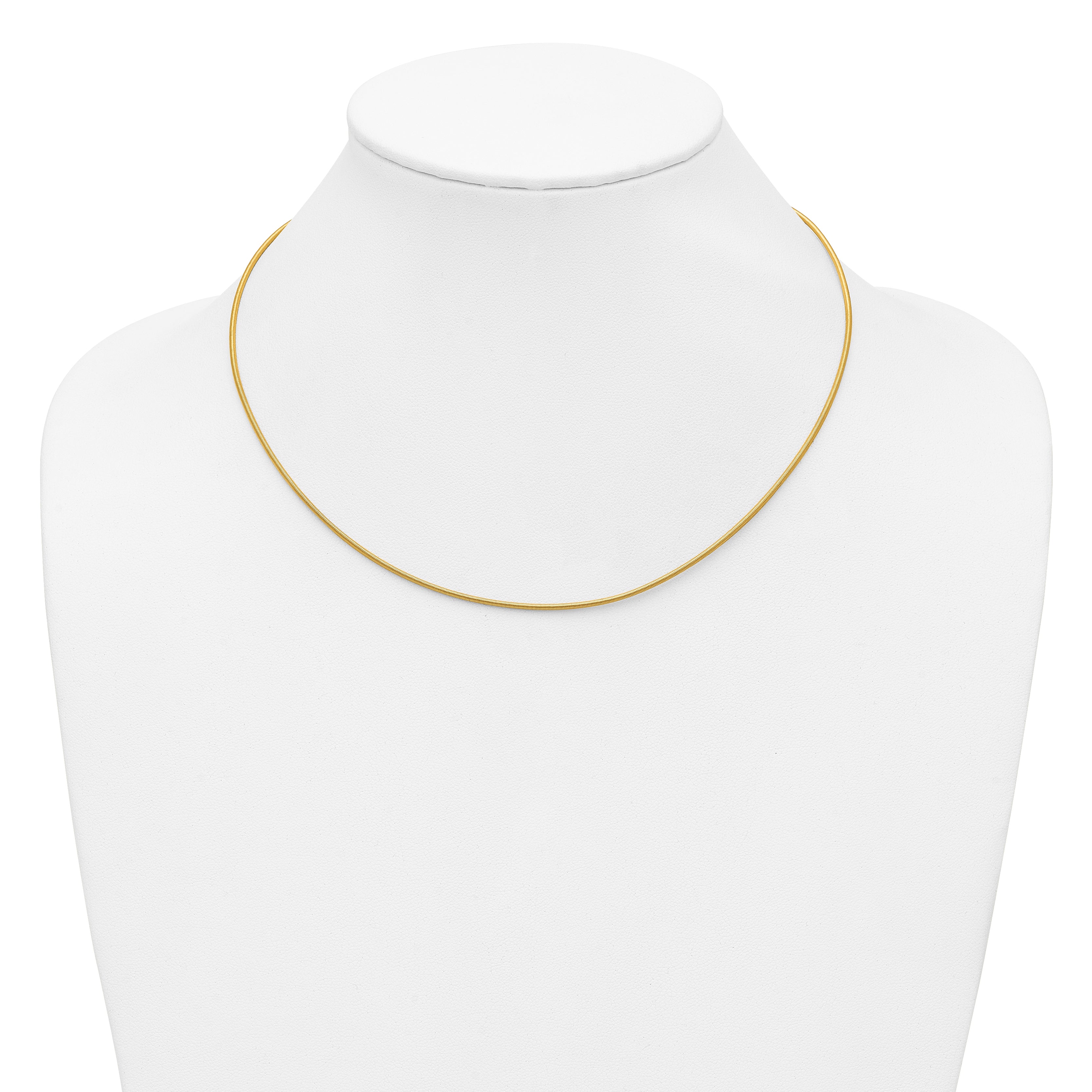 14K 1.2mm Round Satin Omega Wire Necklace