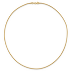 14K 1.2mm Round Satin Omega Wire Necklace