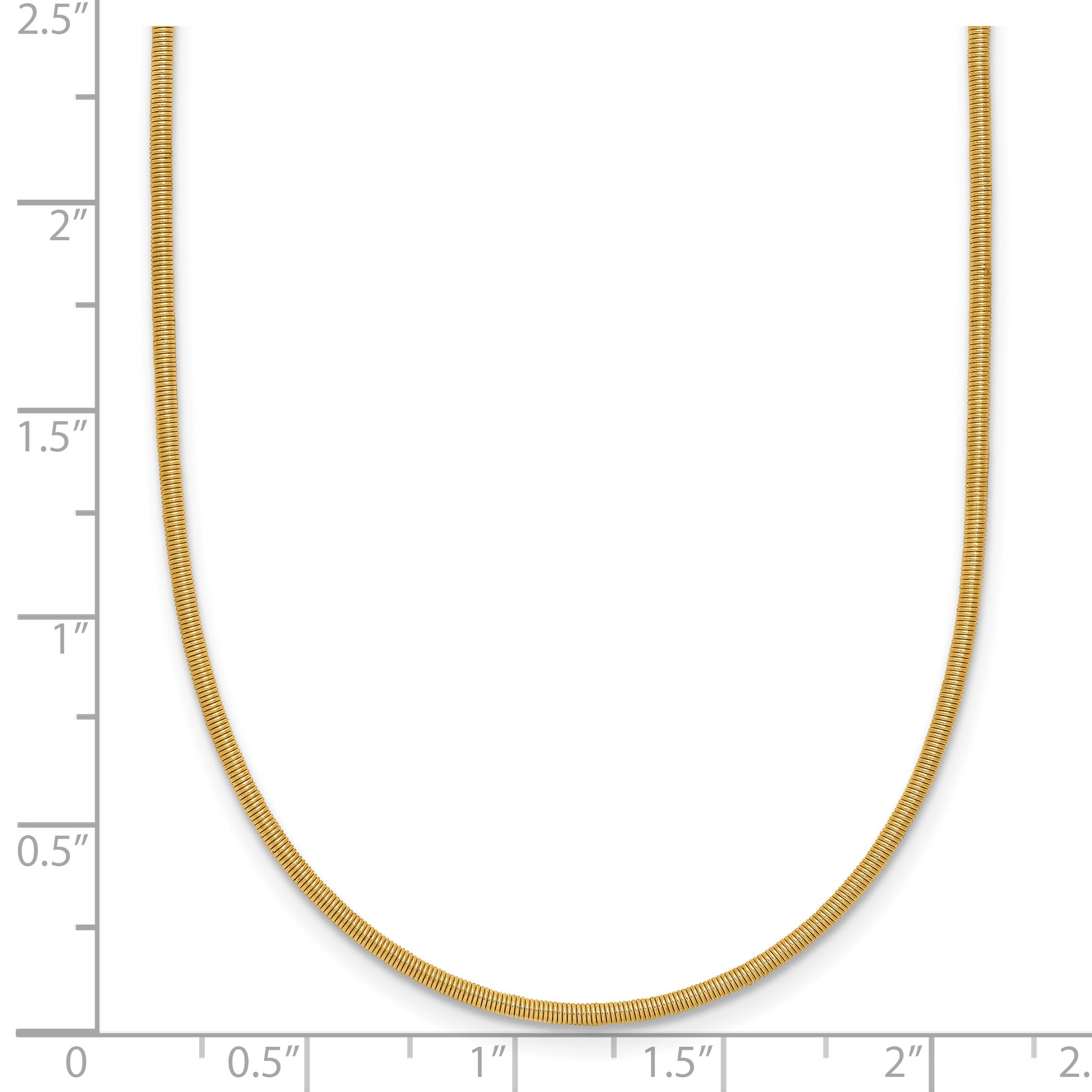 14K 1.2mm Round Satin Omega Wire Necklace