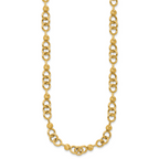 14K Polished and Circles with D/C Beads Fancy Necklace