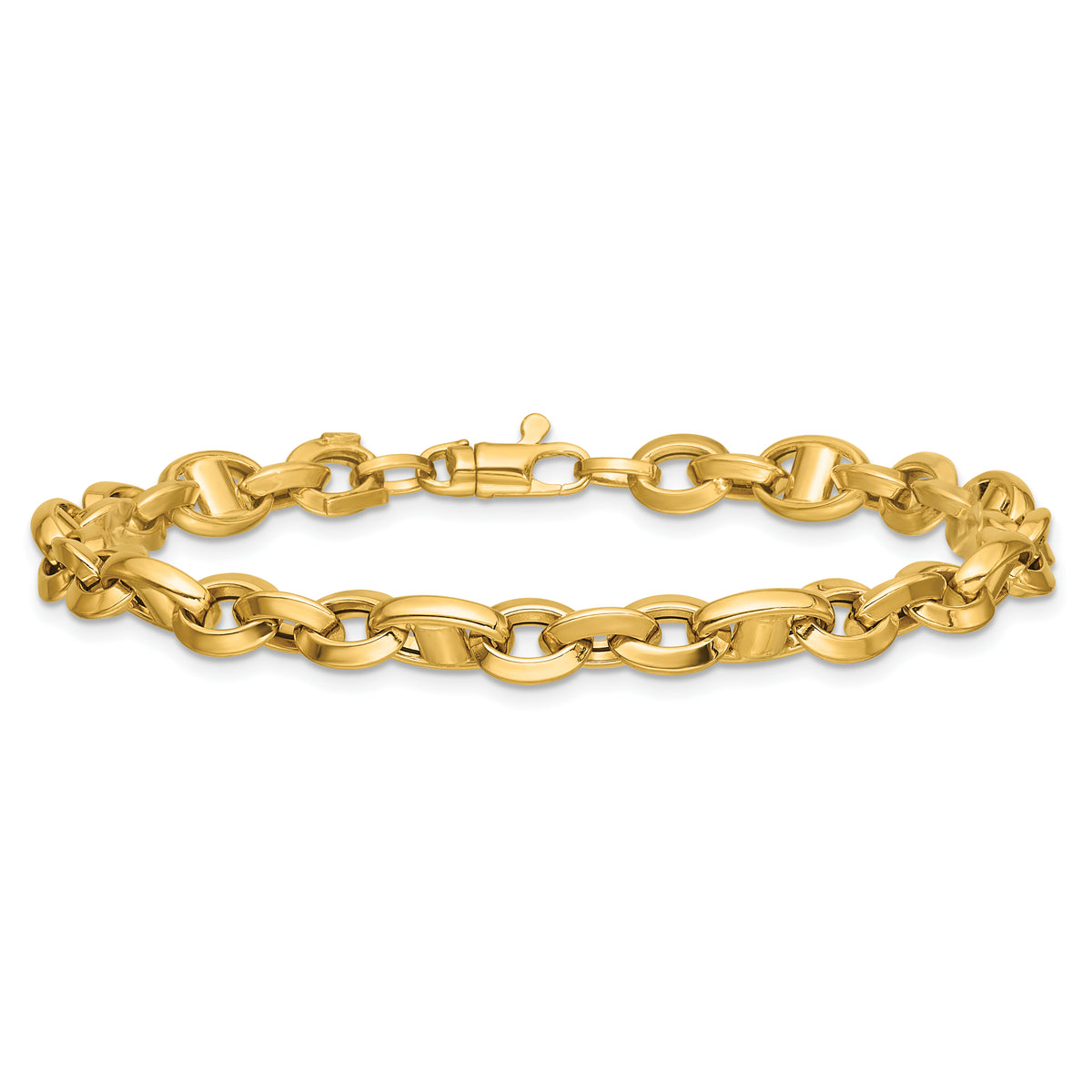 14K Polished Fancy Link Bracelet