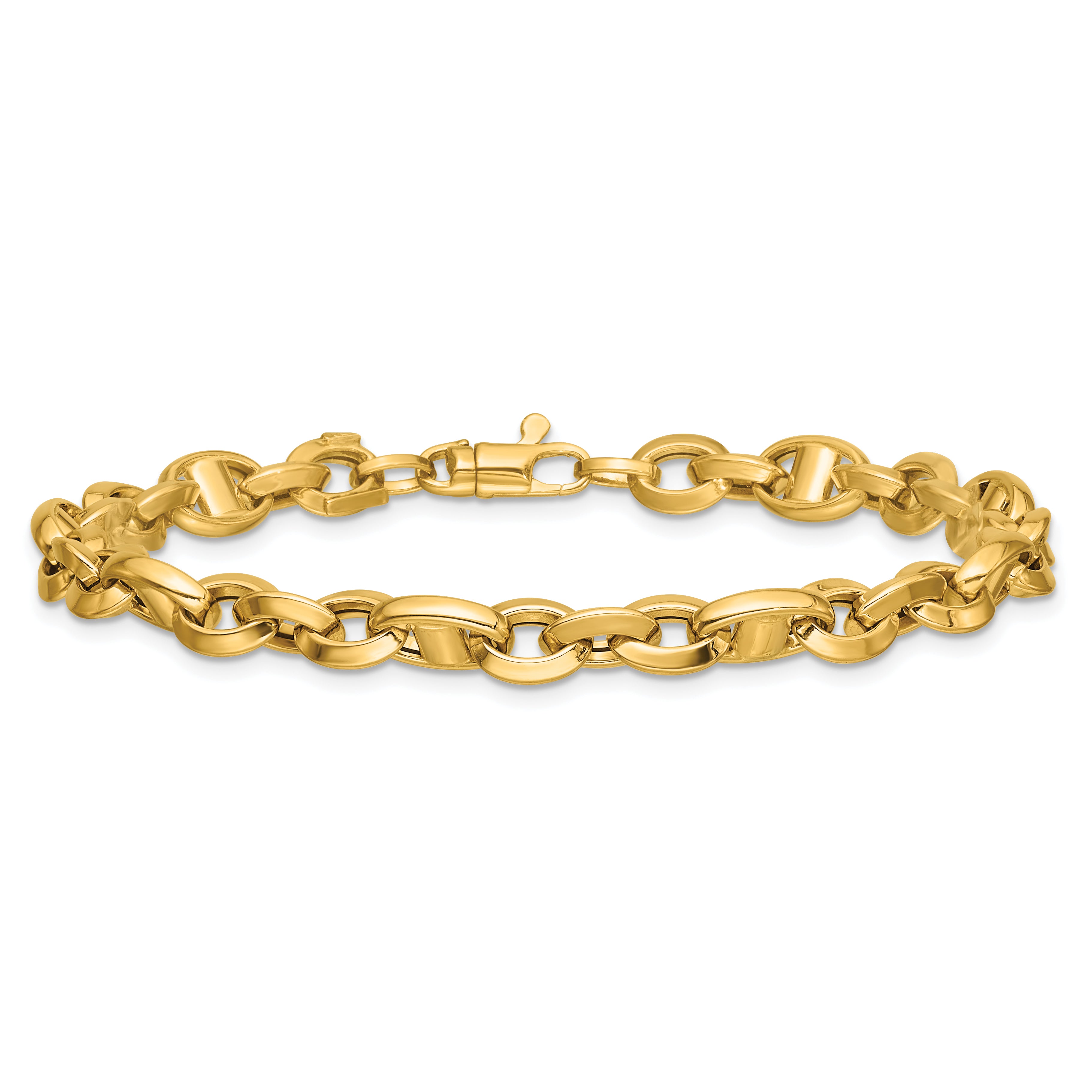 14K Polished Fancy Link Bracelet