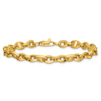 14K Polished Fancy Link Bracelet