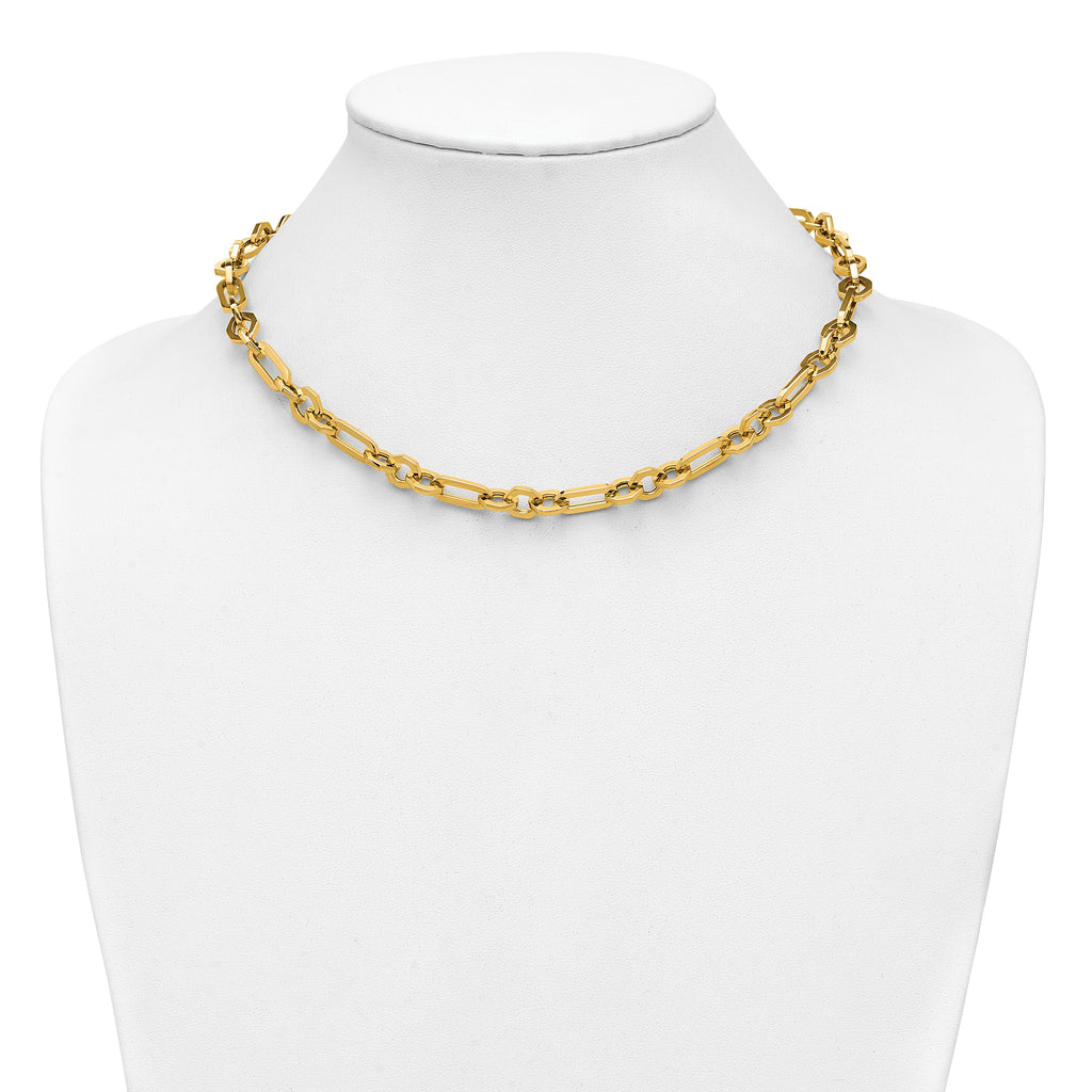 14K Polished Fancy Link Necklace