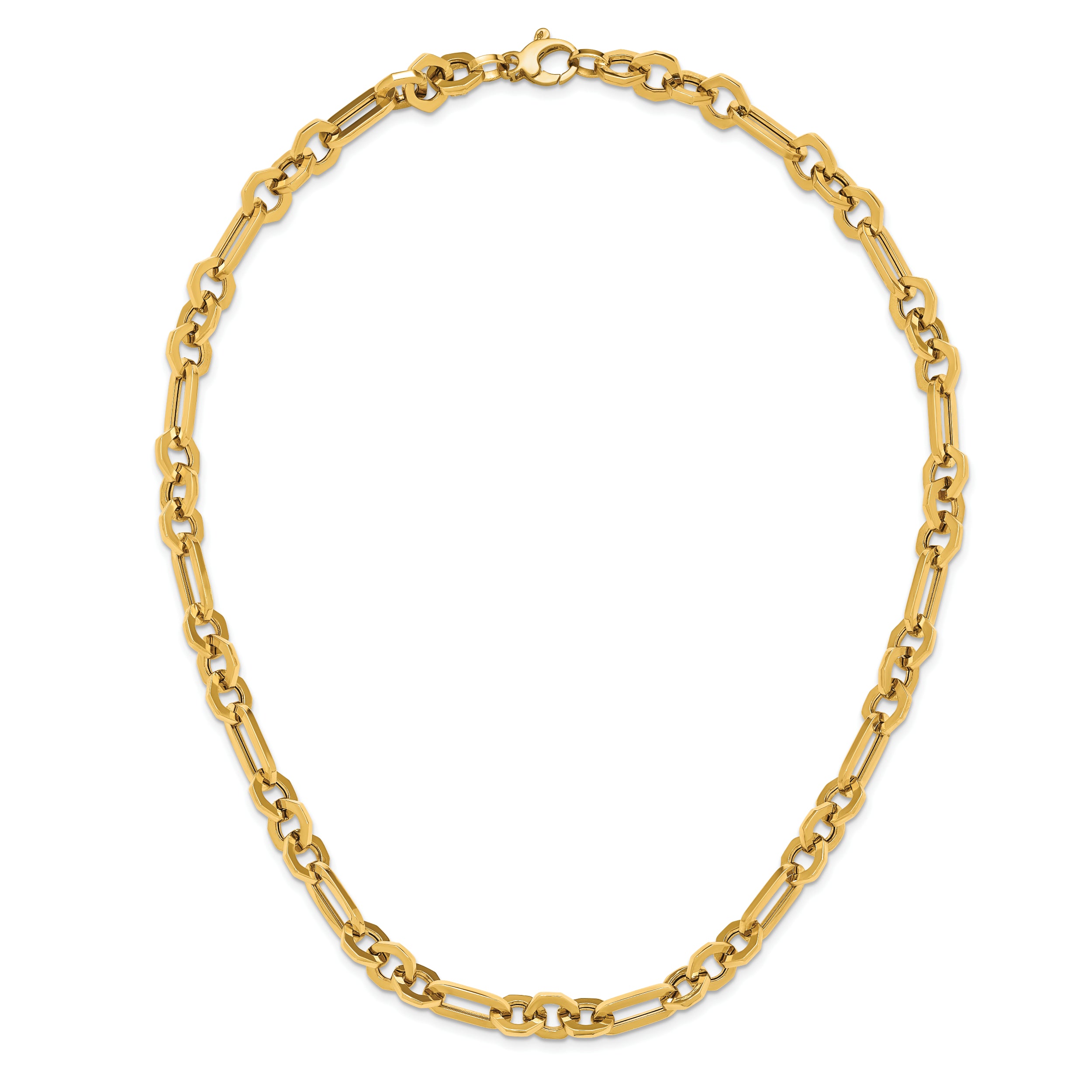 14K Polished Fancy Link Necklace