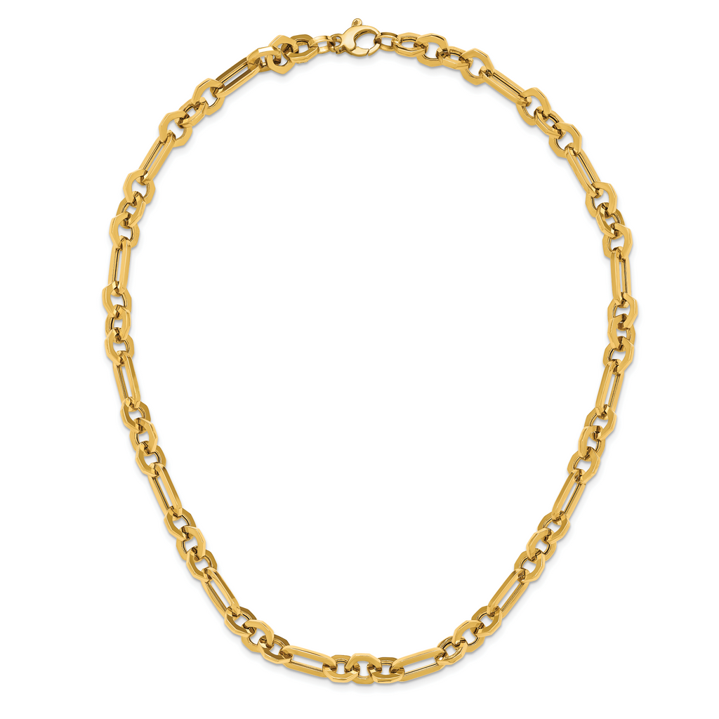 14K Polished Fancy Link Necklace