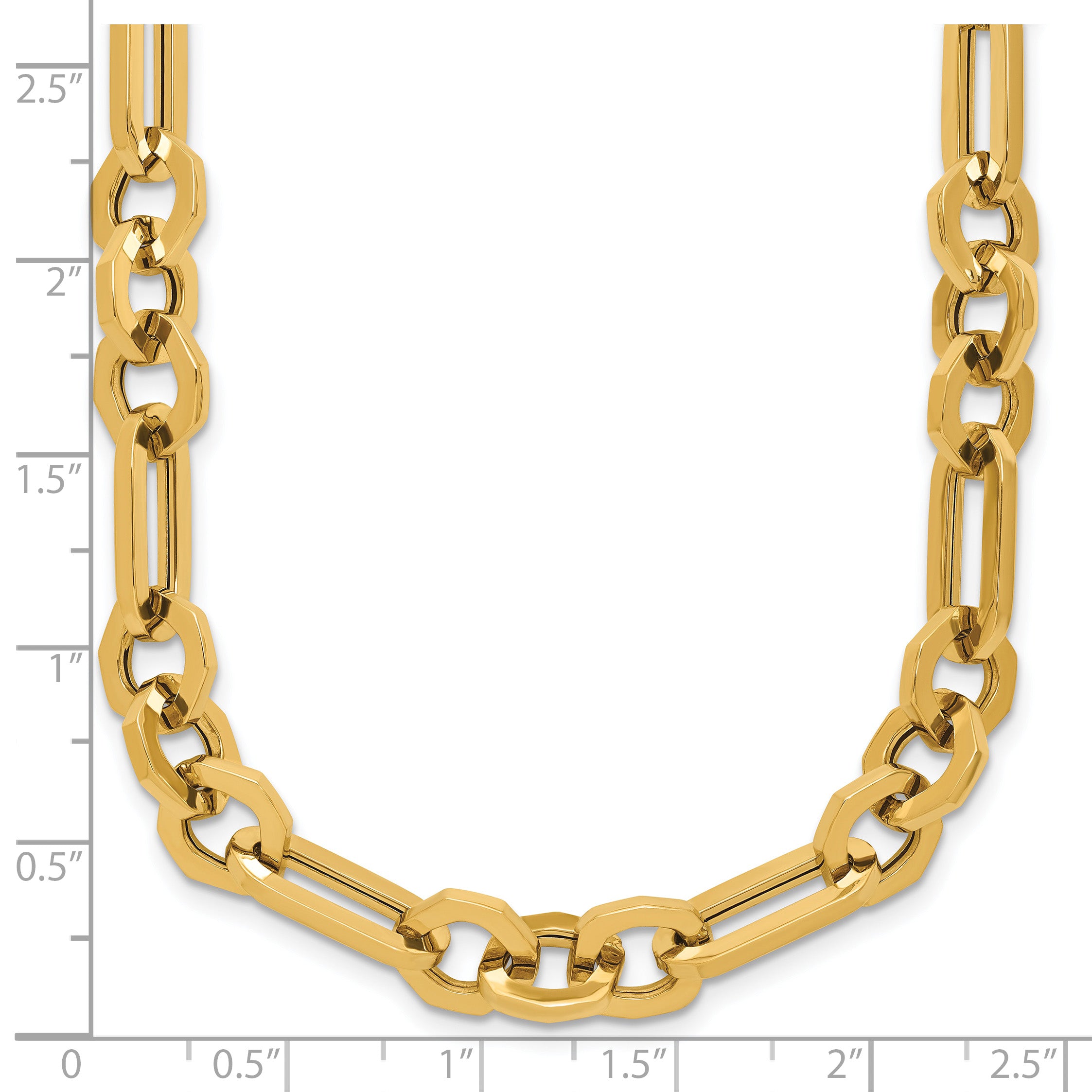 14K Polished Fancy Link Necklace