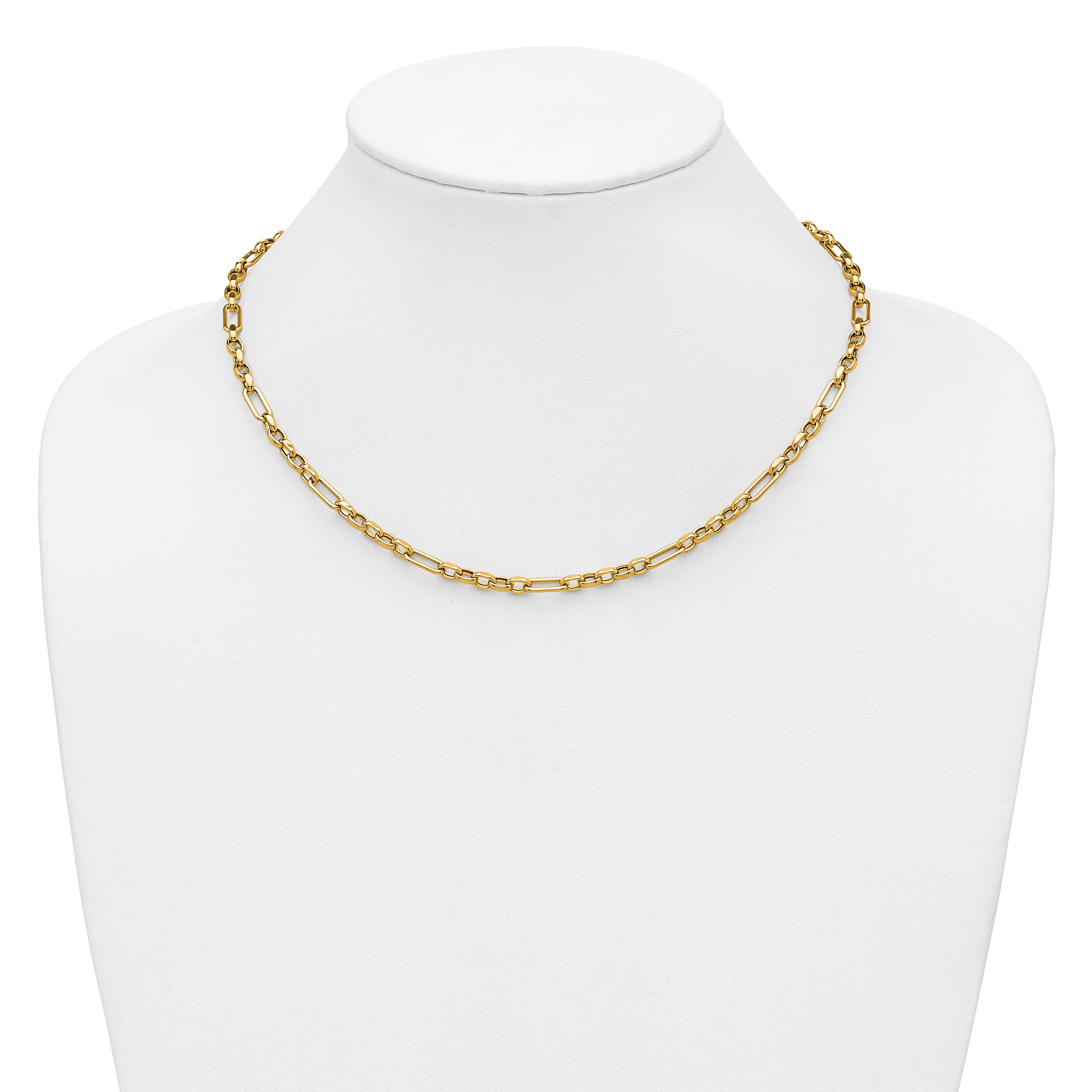 14K Polished Fancy Link Necklace