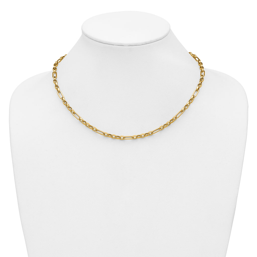 14K Polished Fancy Link Necklace
