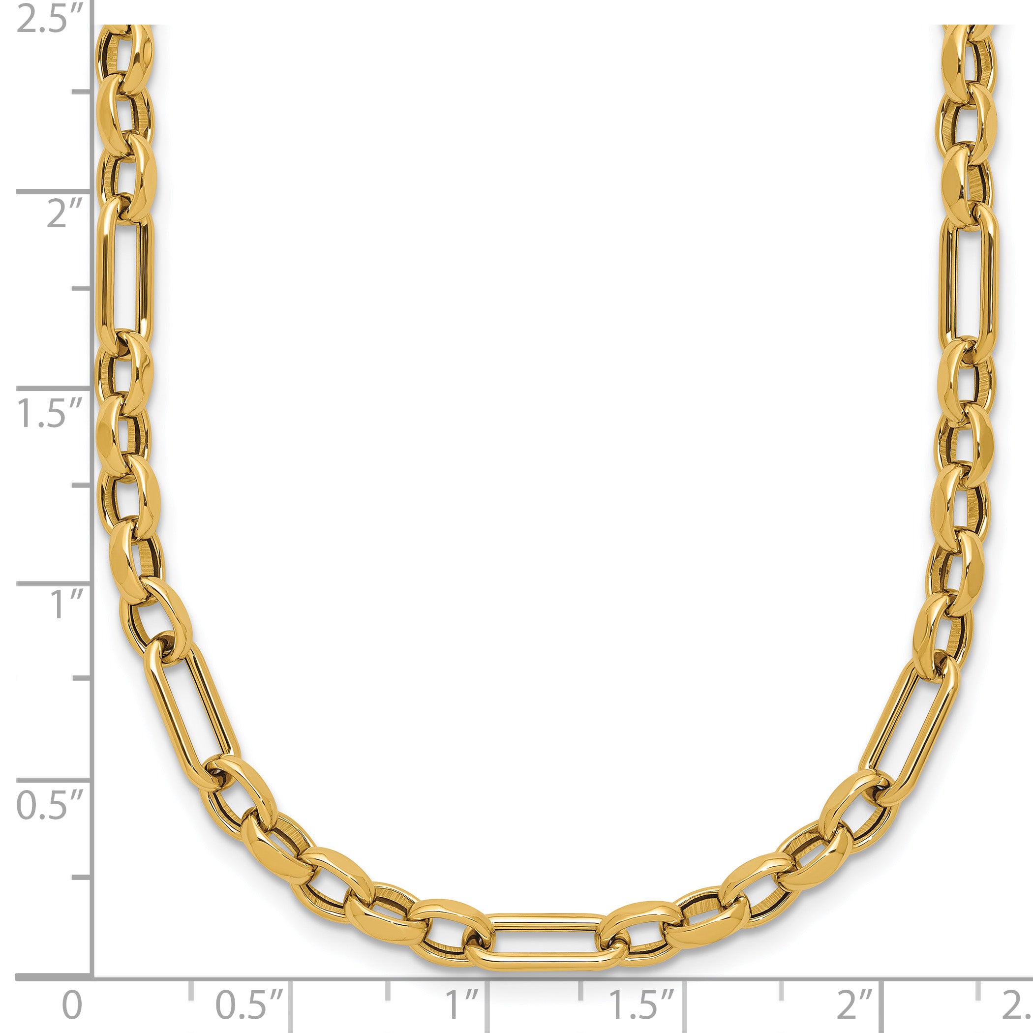 14K Polished Fancy Link Necklace