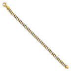 14K Two-tone Polished and D/C Fancy Link Bracelet