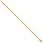 14K Polished and Diamond-cut Beaded Fancy Bracelet