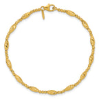 14K Polished and Diamond-cut Beaded Fancy Bracelet