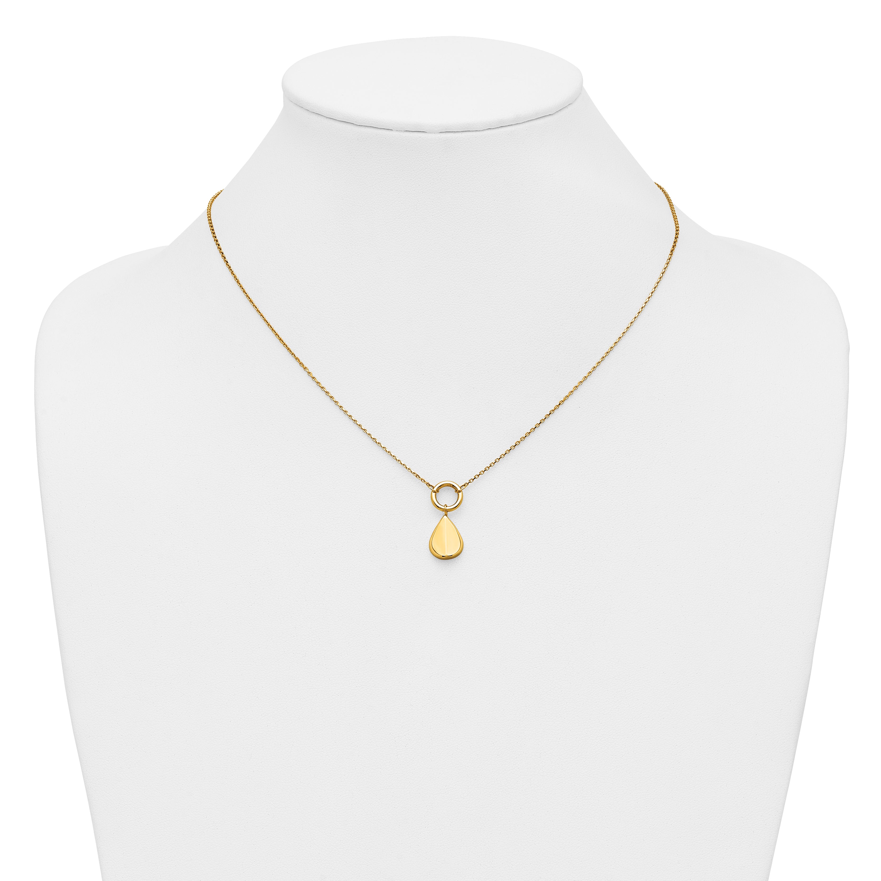 14K Polished Geometric Pendant Necklace