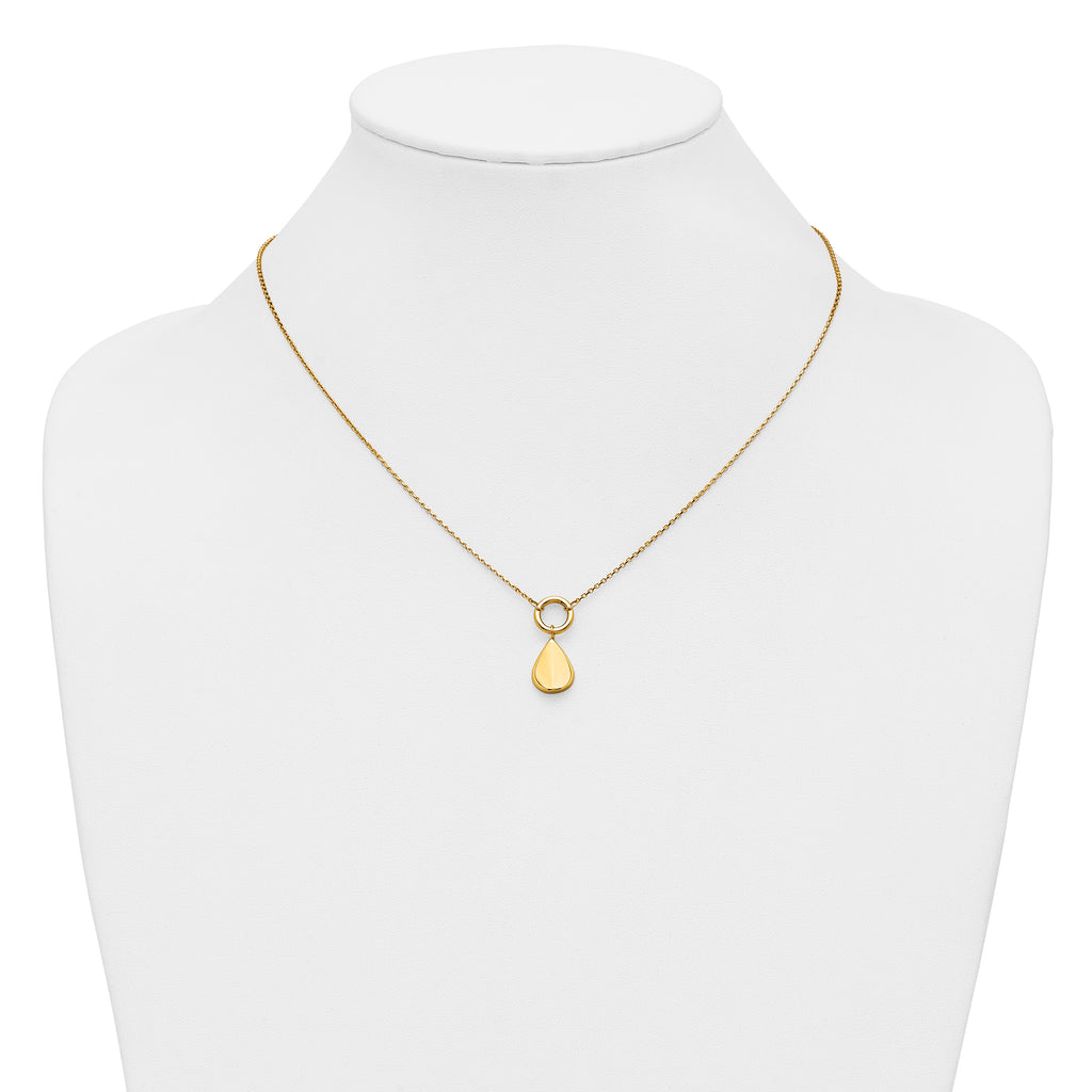 14K Polished Geometric Pendant Necklace
