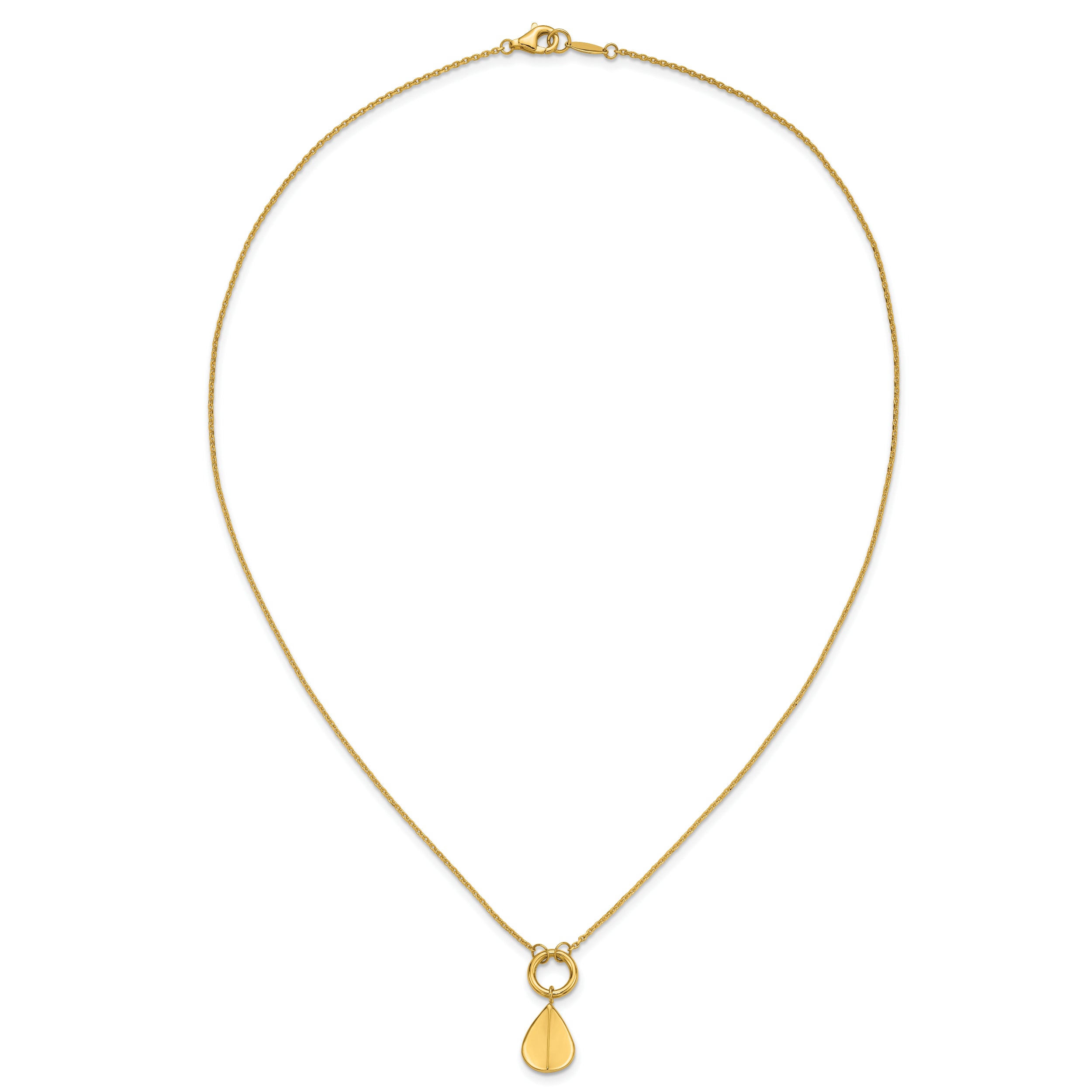 14K Polished Geometric Pendant Necklace