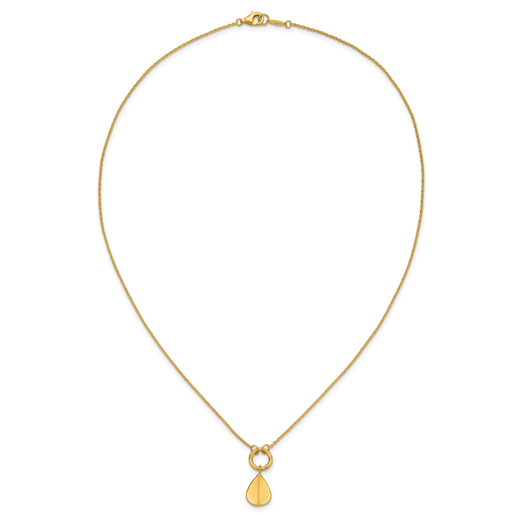 14K Polished Geometric Pendant Necklace