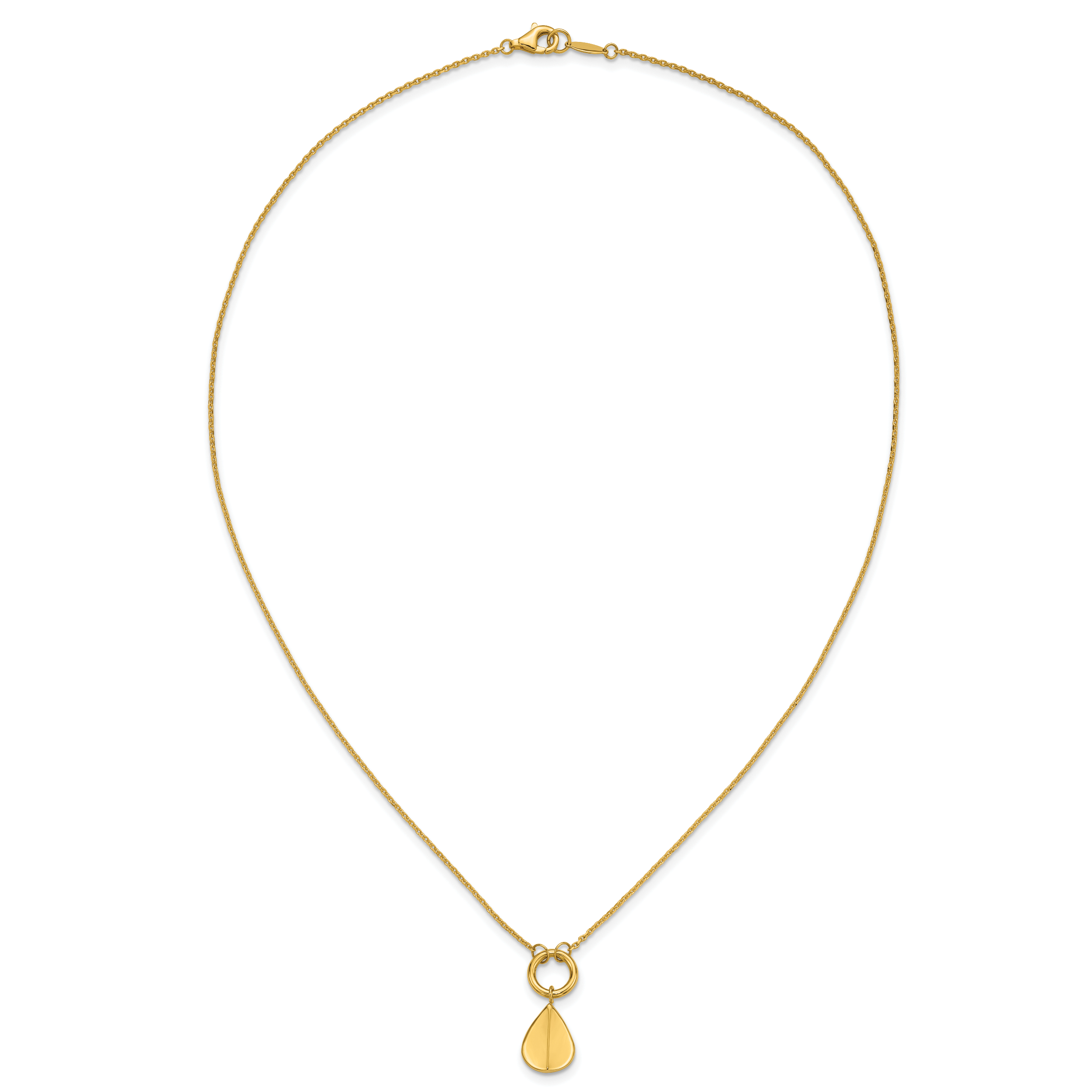 14K Polished Geometric Pendant Necklace