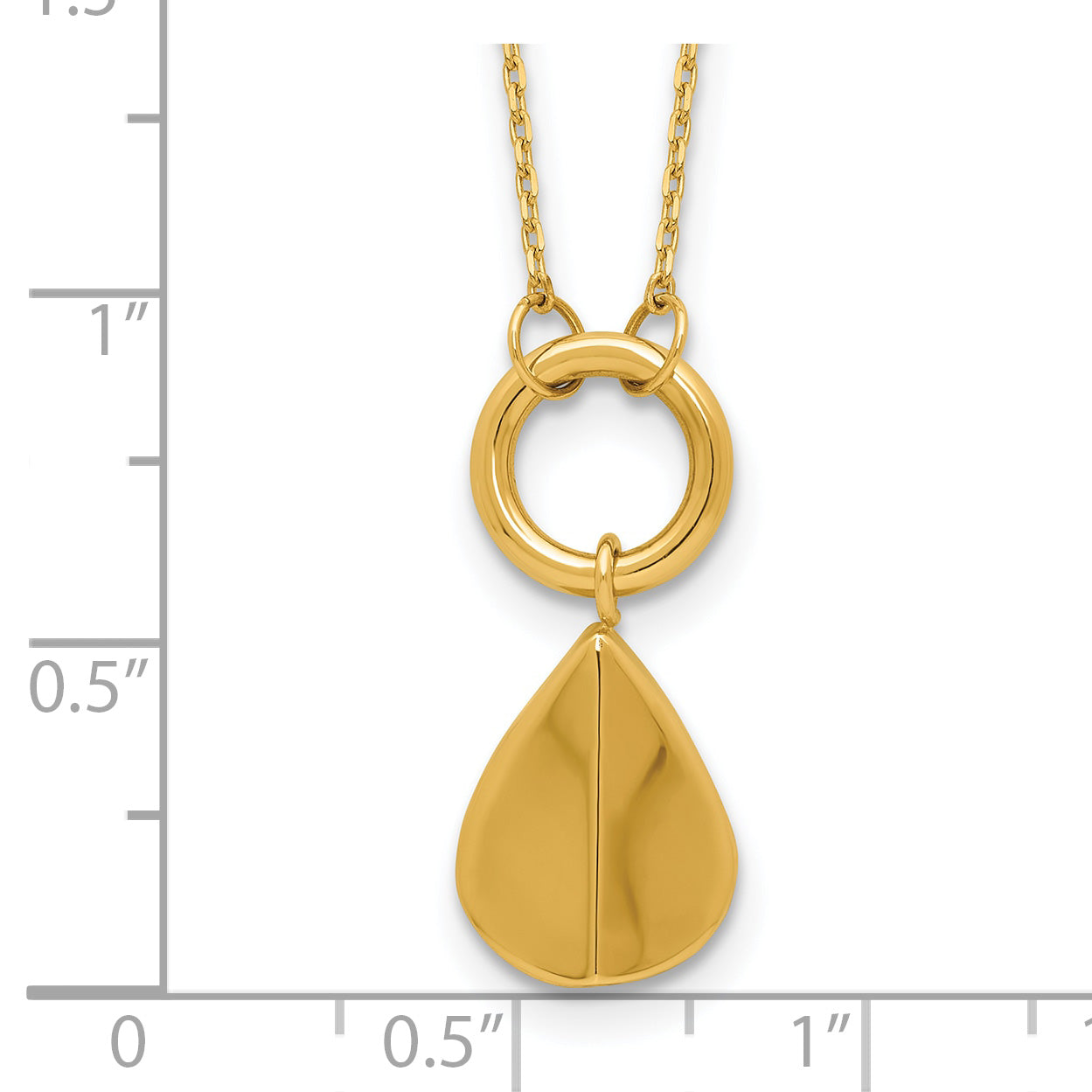 14K Polished Geometric Pendant Necklace
