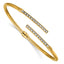 14K w/White Rhodium Polished Bypass Hinged Cuff Bangle