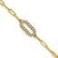 14K w/White Rhodium  Polished Paperclip Fancy Bracelet