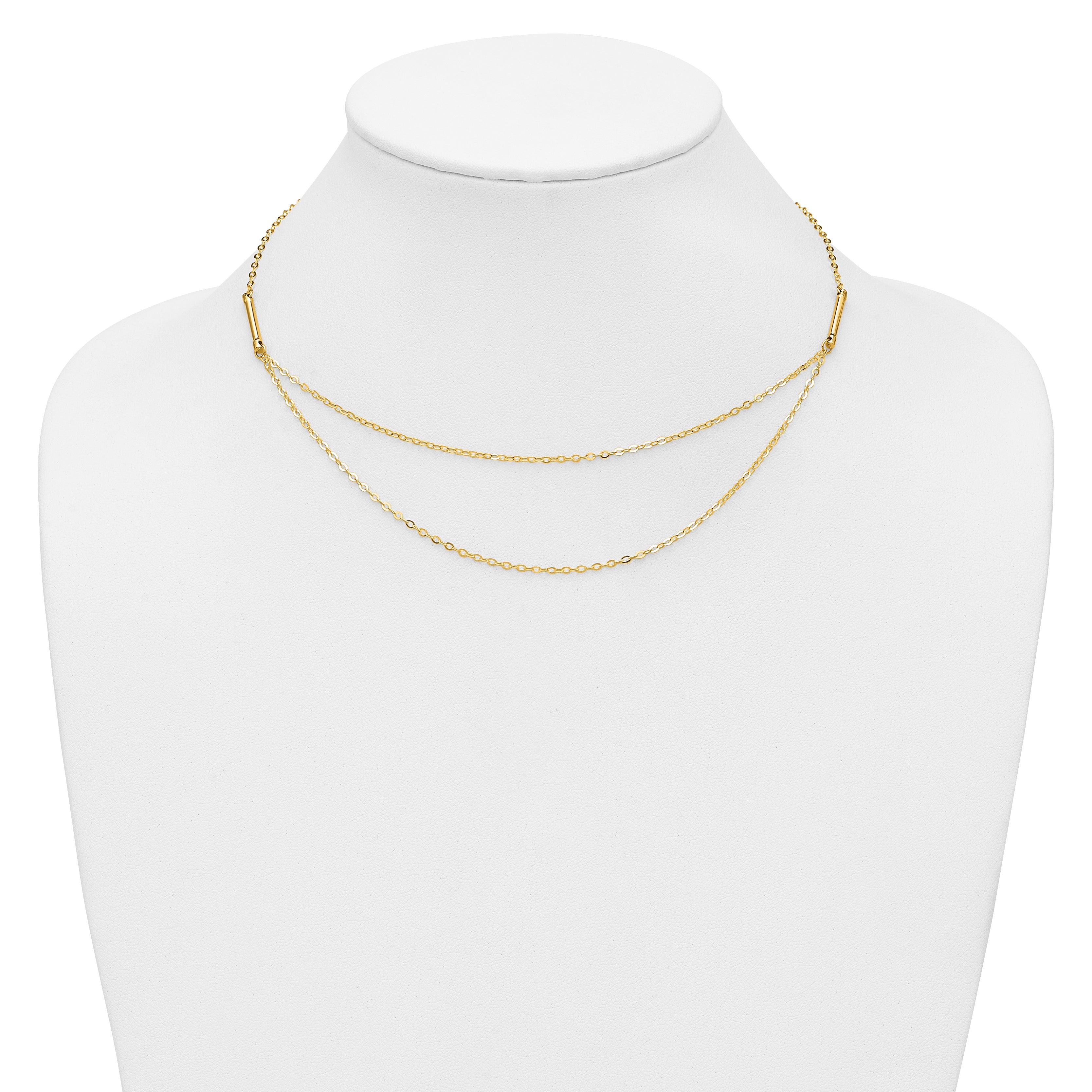14k Polished Double Layer Fancy Necklace