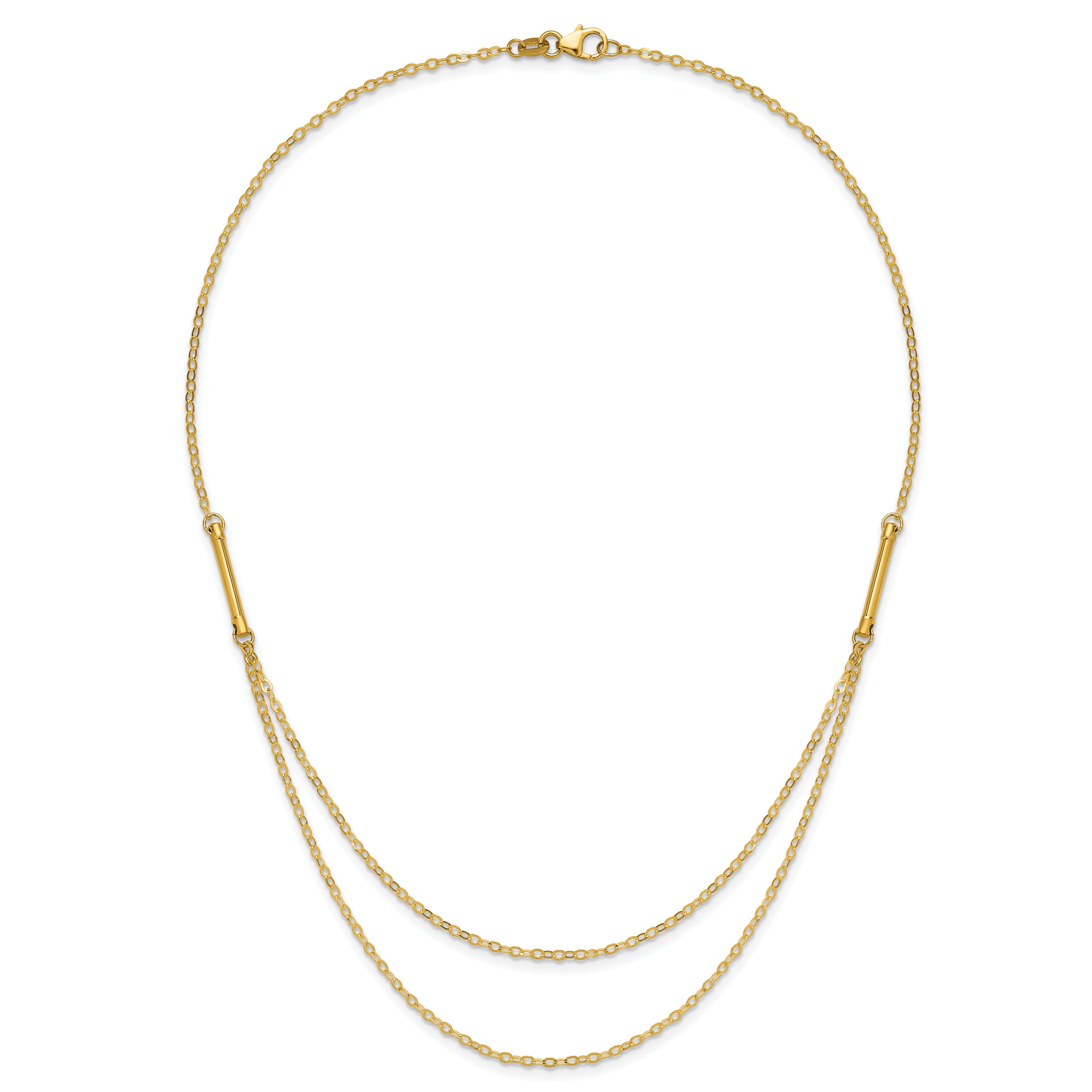 14k Polished Double Layer Fancy Necklace