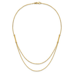 14k Polished Double Layer Fancy Necklace