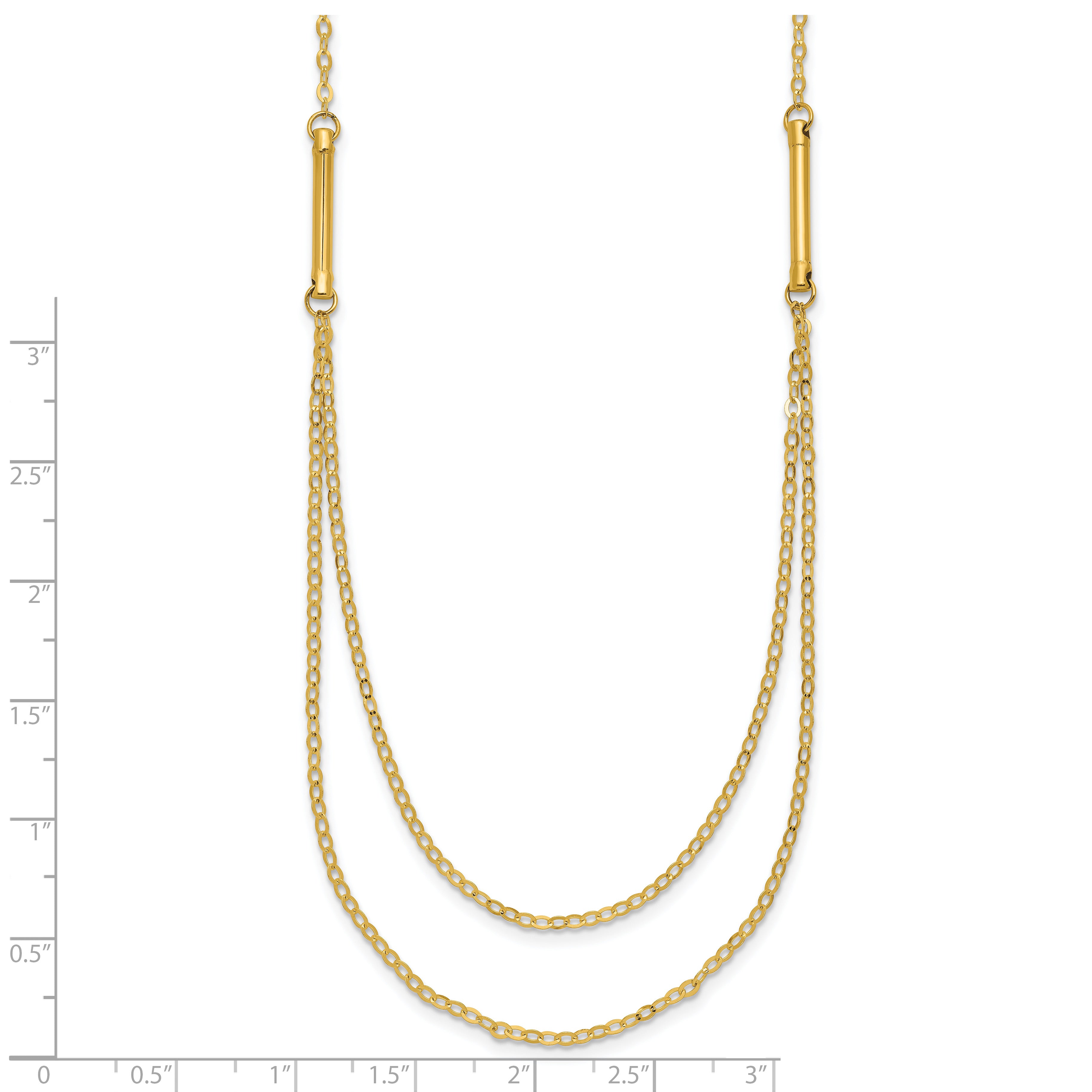 14k Polished Double Layer Fancy Necklace