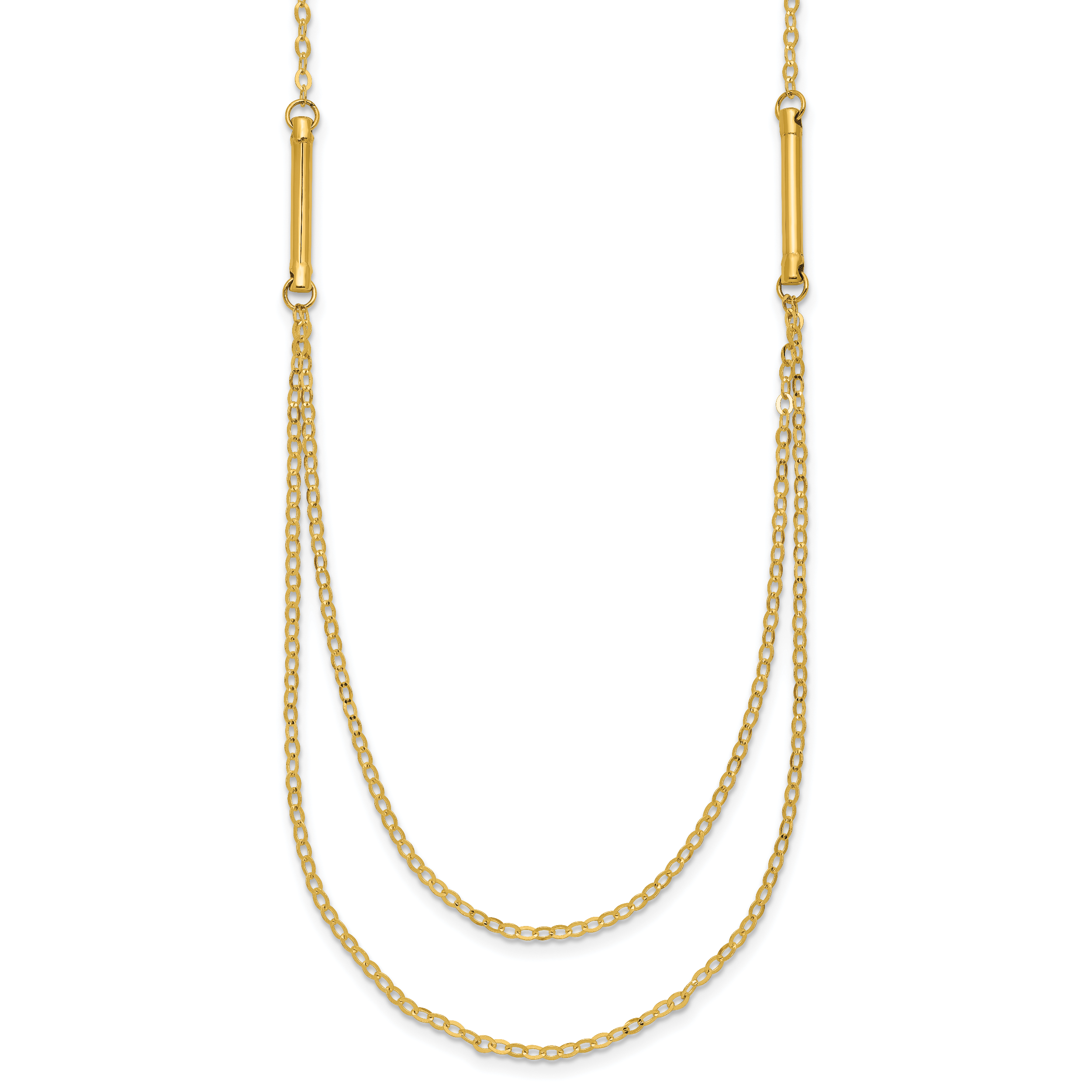 14k Polished Double Layer Fancy Necklace Main image