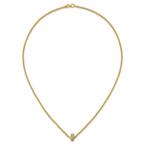 14K w/White Rhodium Polished Circle Pendant Necklace