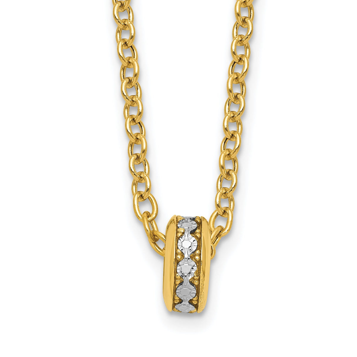 Circle Necklace in 14K Yellow Gold, Diamond-Cut, 18 Inch - Sophia Jewelers Main image
