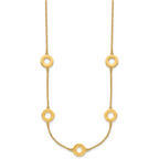 14K Polished Circle Station with 2in Ext. Necklace