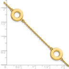 14K Polished Circle Station with .5in Ext. Bracelet