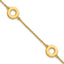 14K Polished Circle Station with .5in Ext. Bracelet