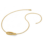 14K Polished and Brushed 2-Strand Fancy Oval w/2in Ext. Necklace