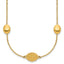 14K Polished Oval Textured w/.2in Ext. Fancy Necklace